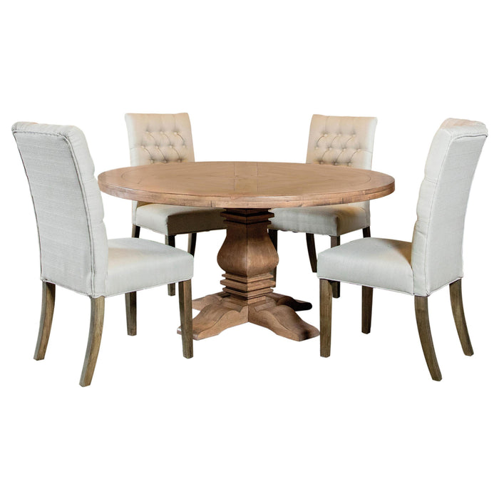Florence 5-piece Round Dining Table Set Rustic Honey