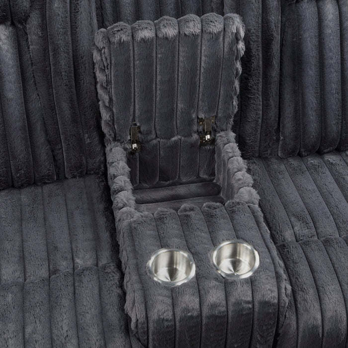 Phyllis Double Reclining Love Seat With Center Console And Cup Holders
