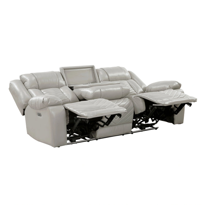 Huron Power Double Reclining Sofa With Center Drop-Down Cup Holders