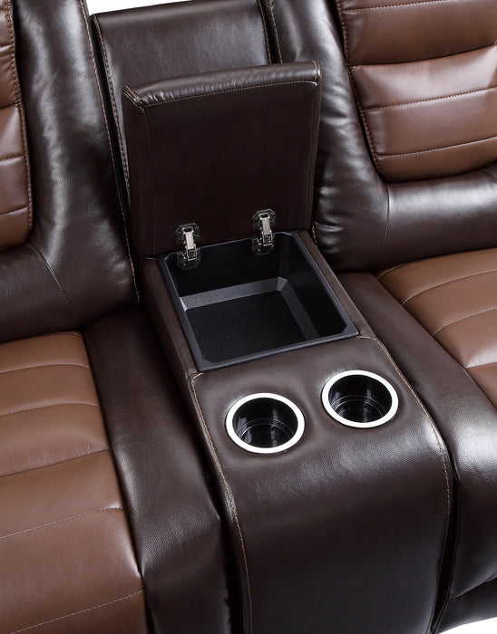 Briscoe Double Glider Reclining Love Seat with Center Console