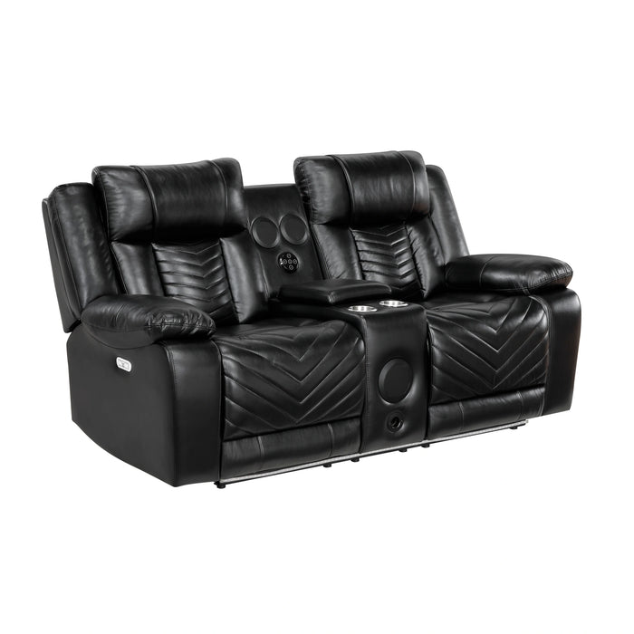 Huron Power Double Reclining Love Seat With Center Console