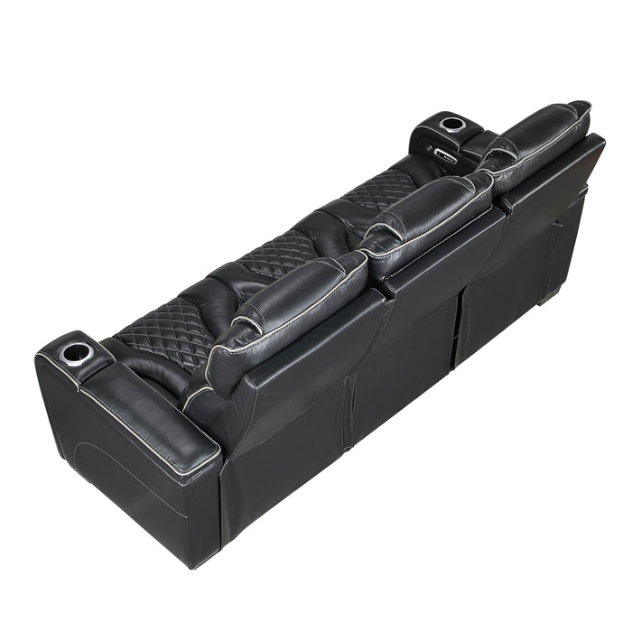 Apex Power Double Reclining Sofa With Center Drop-Down Cup Holders