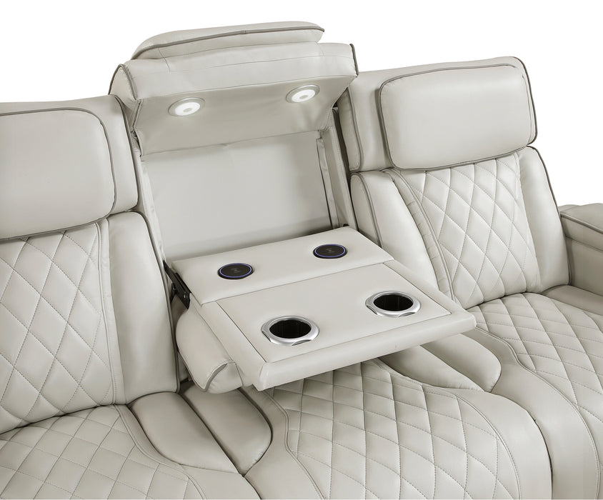Fairway Power Double Reclining Sofa With Center Drop-Down Cup Holders