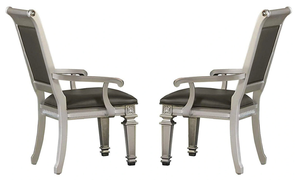Bevelle Arm Chair in Silver (Set of 2) 1958A