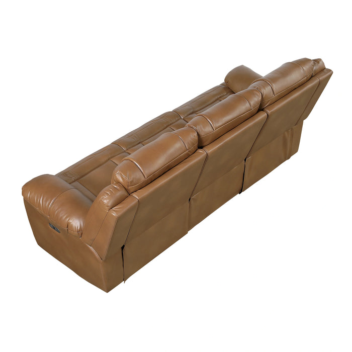 Huron Power Double Reclining Sofa With Center Drop-Down Cup Holders