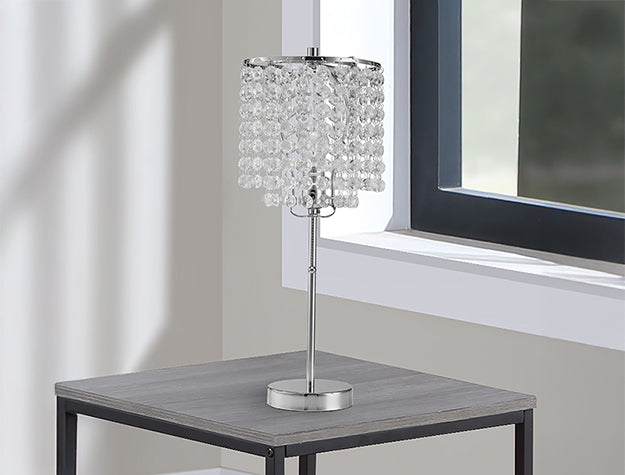 CHROME TABLE LAMP 19 H