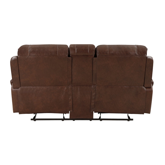 Newnan Double Glider Reclining Love Seat with Center Console, Receptacles and USB Ports