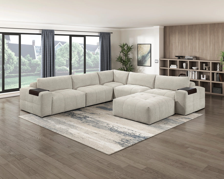 Tidal Ottoman with caster