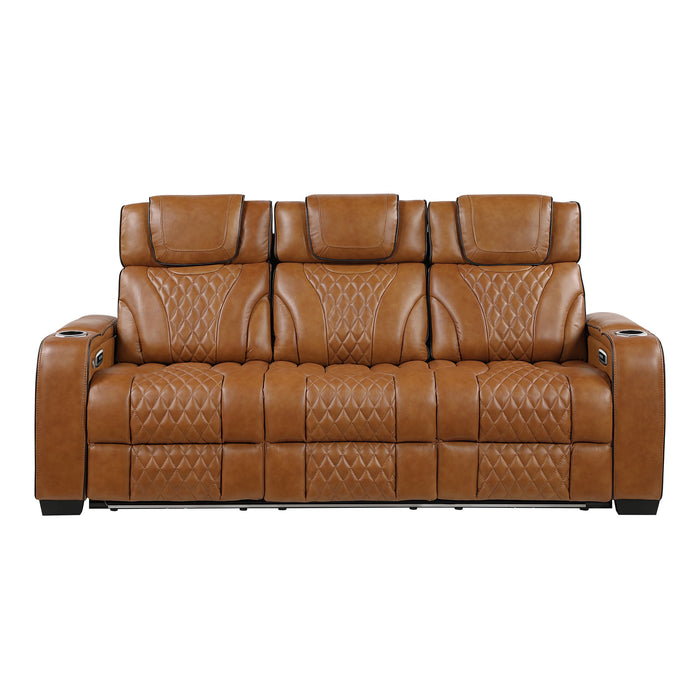 Apex Power Double Reclining Sofa With Center Drop-Down Cup Holders