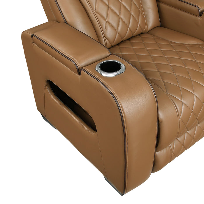 Fairway Power Double Reclining Sofa With Center Drop-Down Cup Holders