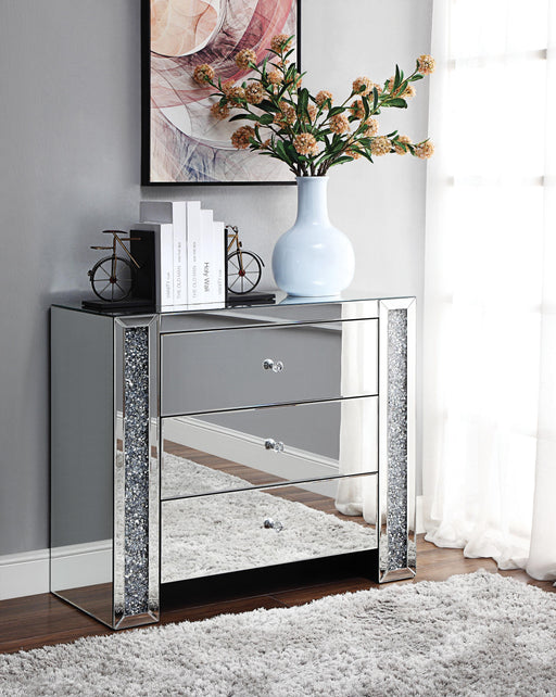 Noralie Mirrored & Faux Diamonds Chest