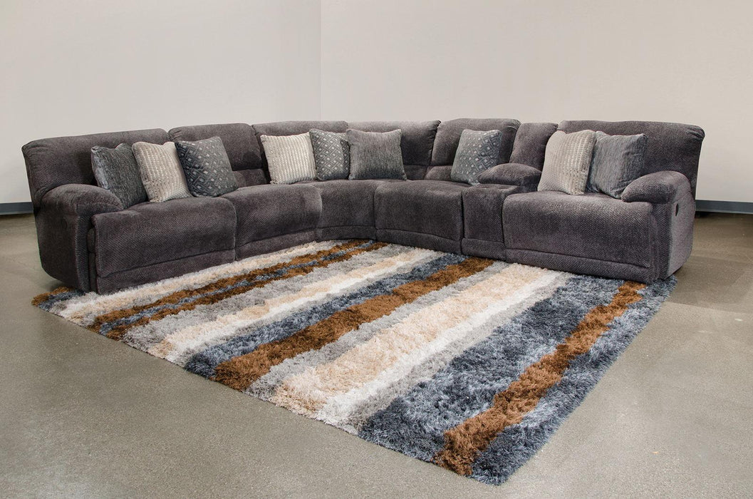 Catnapper Furniture Burbank 6pc Power Reclining Sectional in Smoke