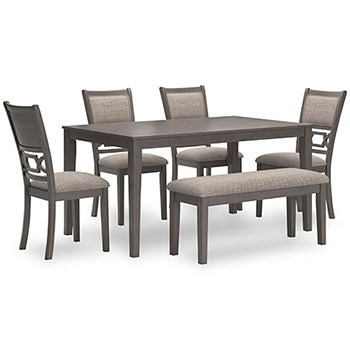 Wrenning Dining Table and 4 Chairs and Bench (Set of 6)