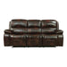 Homelegance Furniture Mahala Double Reclining Sofa in Brown 8200BRW-3PW image