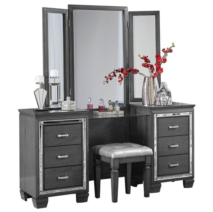 Homelegance Allura Vanity Stool in Gray 1916GY-14