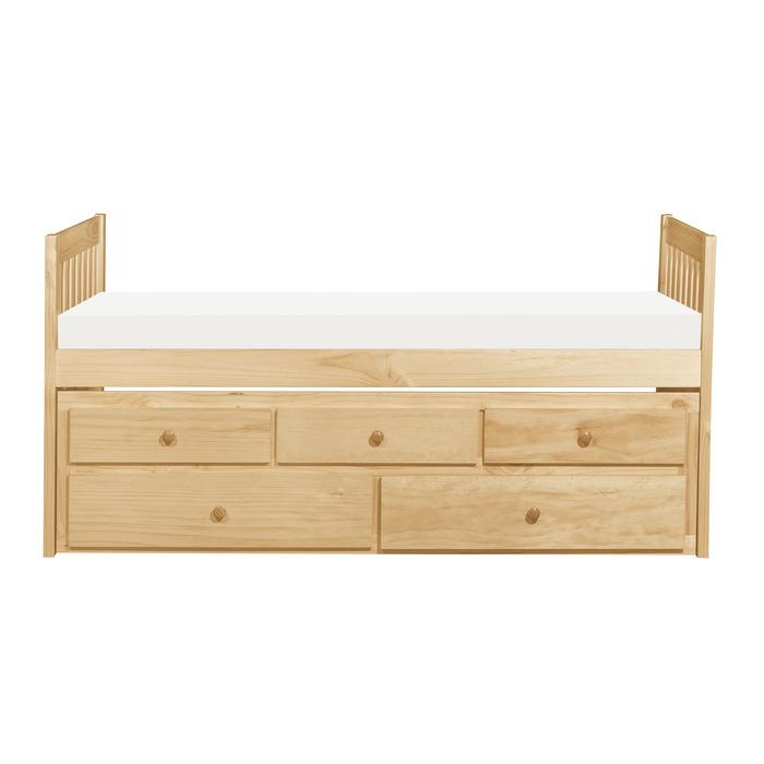 Homelegance Bartly Twin/Twin Trundle Bed w/ 2 Storage Drawers in Natural B2043PR-1* image