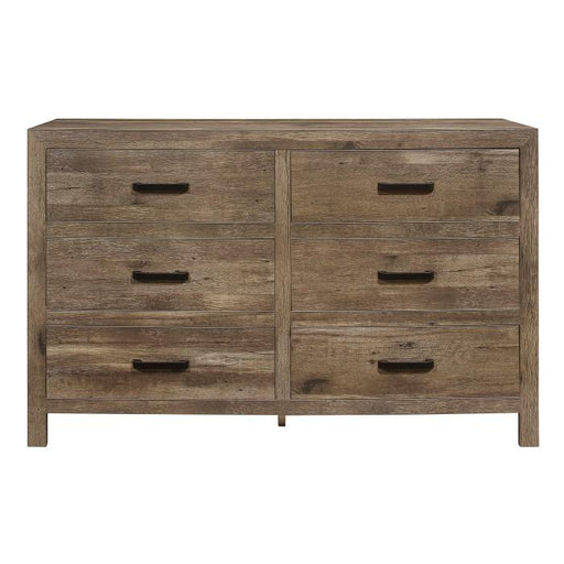 Homelegance Furniture Mandan 6 Drawer Dresser in Weathered Pine 1910-5 image