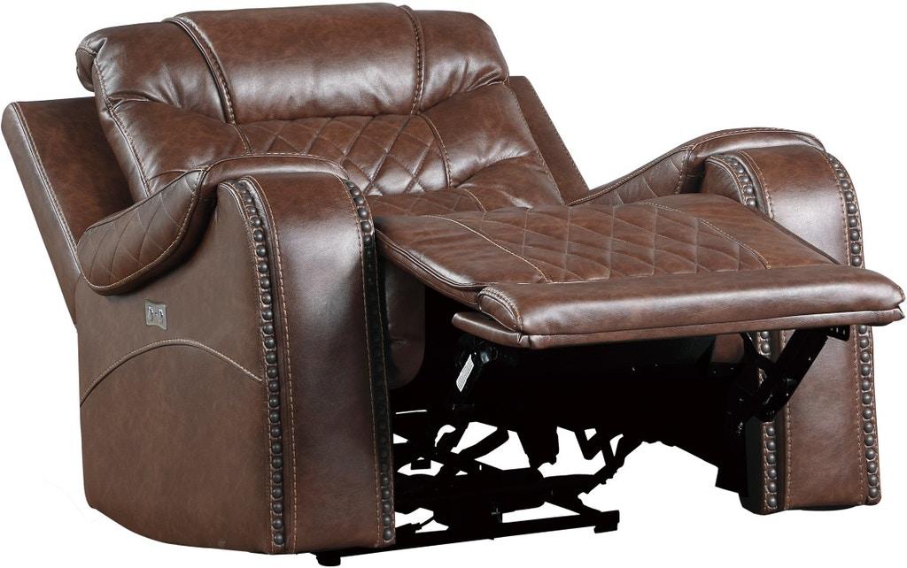 Homelegance Furniture Putnam Swivel Glider Reclining Chair in Brown 9405BR-1