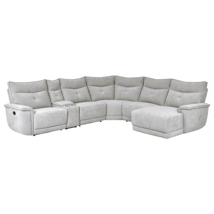 Homelegance Furniture Tesoro 6pc Sectional w/ Right Chaise in Mist Gray image