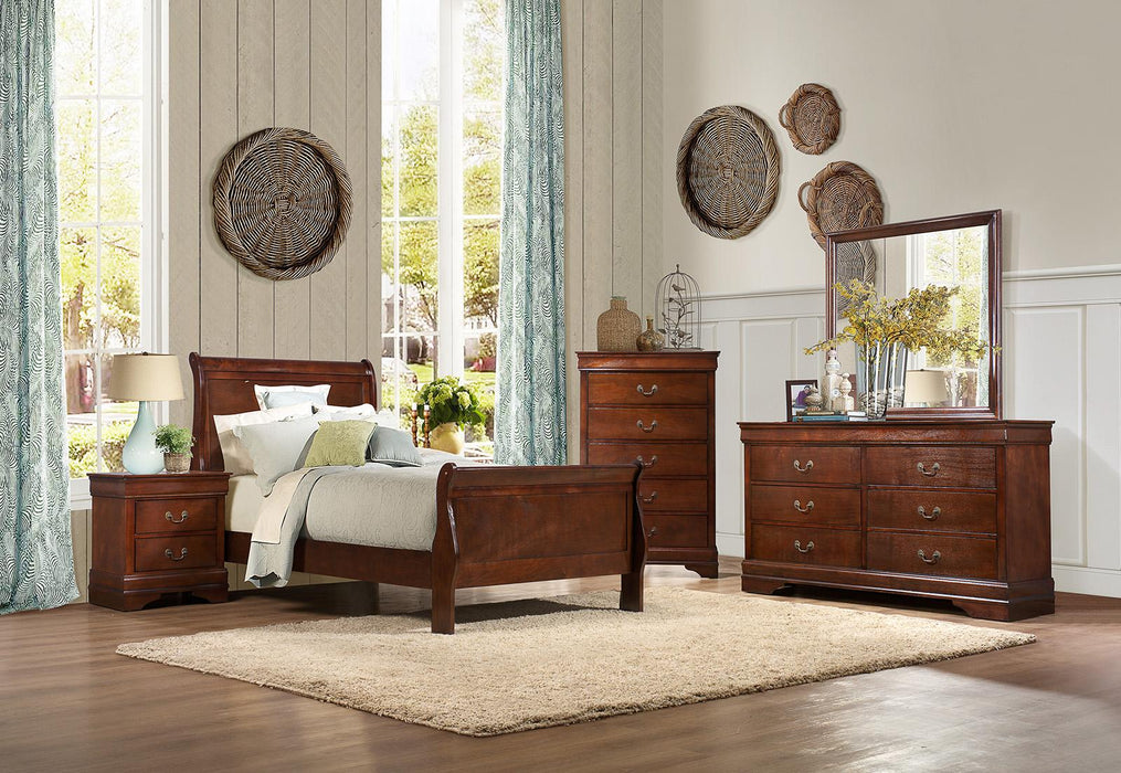 Homelegance Mayville Full Sleigh Bed in Brown Cherry 2147F-1