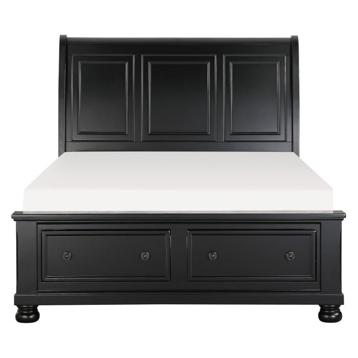 Homelegance Laurelin Queen Sleigh Platform Storage Bed in Black 1714BK-1 image