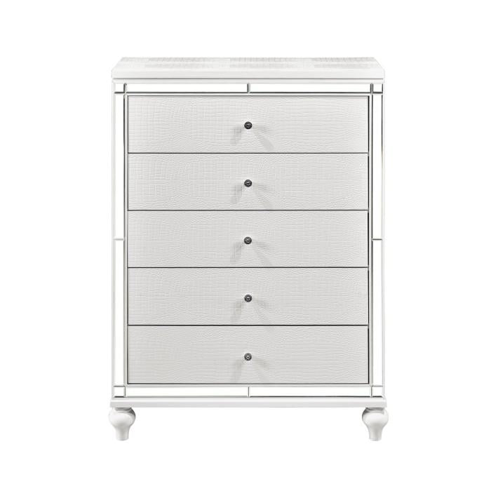 Homelegance Alonza 5 Drawer Chest in White 1845-9 image