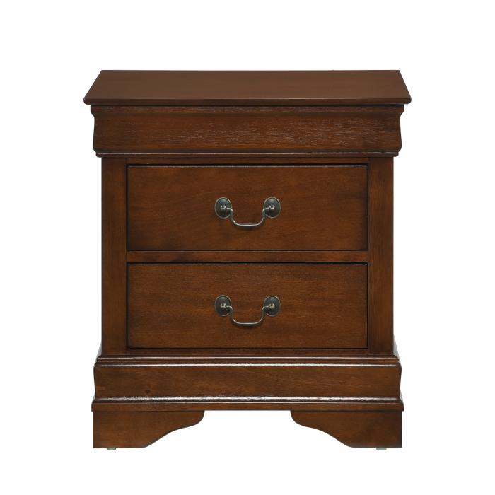 Homelegance Mayville 2 Drawer Nightstand in Brown Cherry 2147-4 image