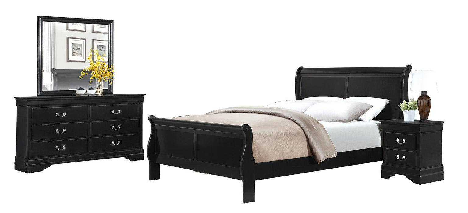 Homelegance Mayville Queen Sleigh Bed in Black 2147BK-1