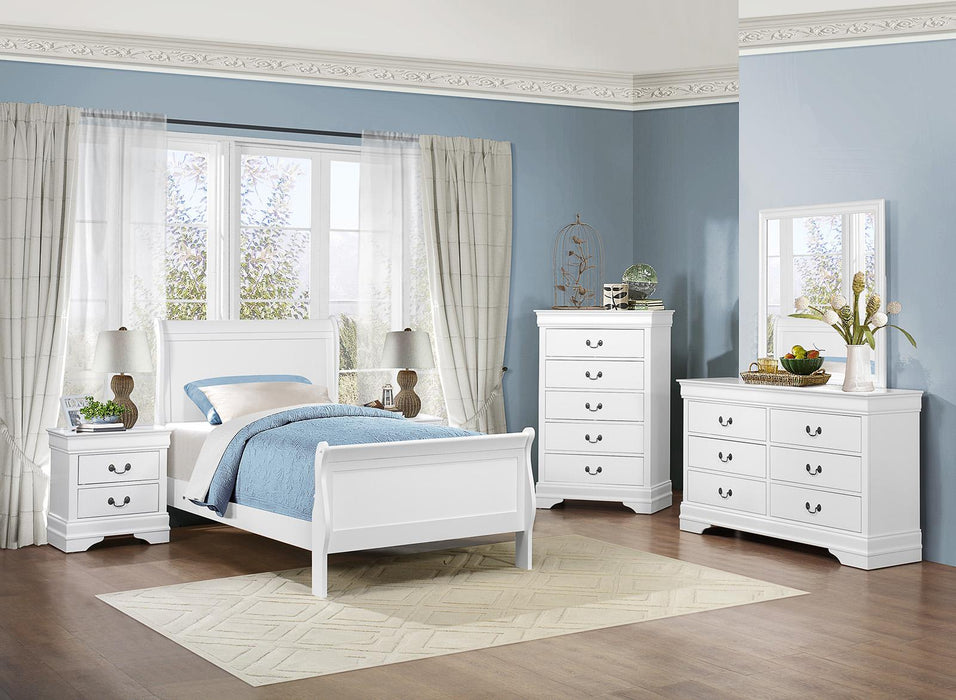 Homelegance Mayville Twin Sleigh Bed in White 2147TW-1