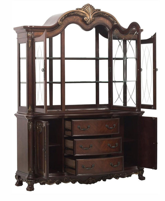 Homelegance Deryn Park Buffet and Hutch in Dark Cherry 2243-50*