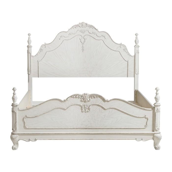 Homelegance Cinderella Queen Poster Bed in Antique White 1386NW-1* image