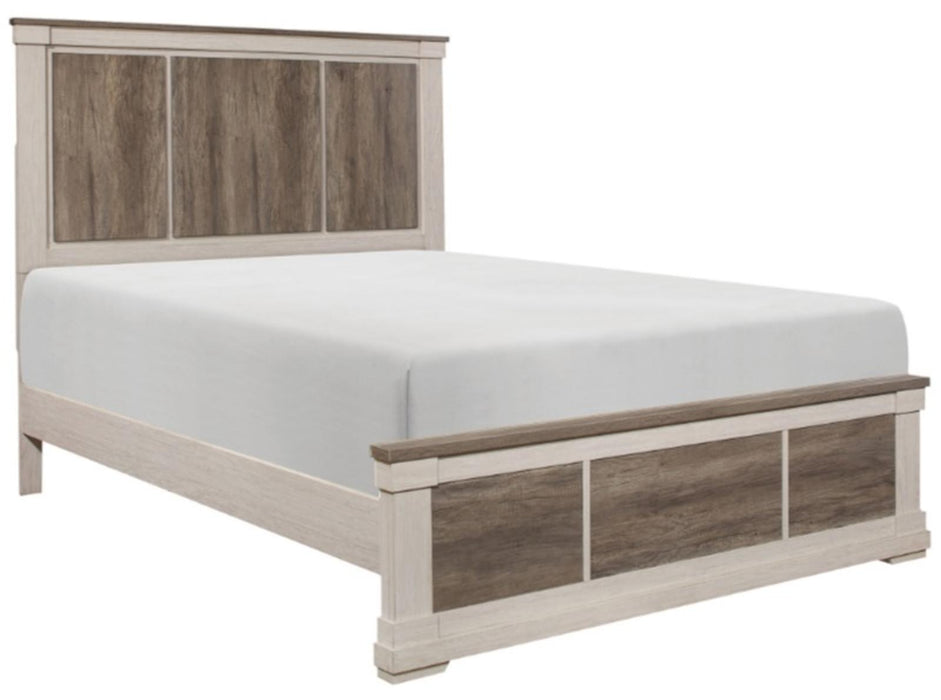 Homelegance Arcadia Full Panel Bed in White & Weathered Gray 1677F-1*