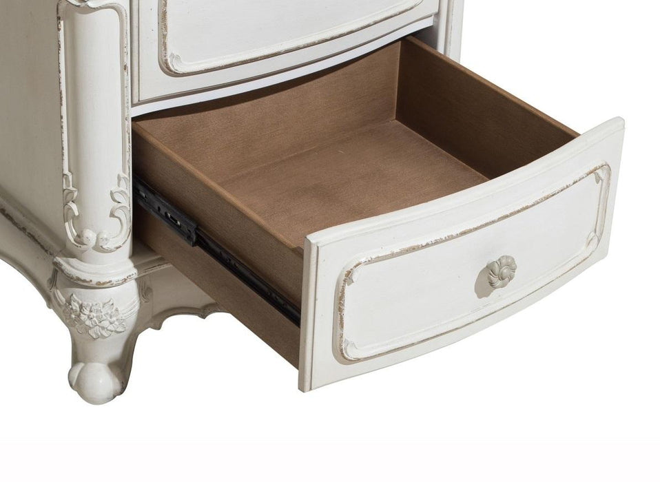 Homelegance Cinderella Night Stand in Antique White with Grey Rub-Through 1386NW-4