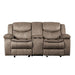 Homelegance Furniture Bastrop Double Glider Reclining Loveseat in Brown 8230FBR-2 image