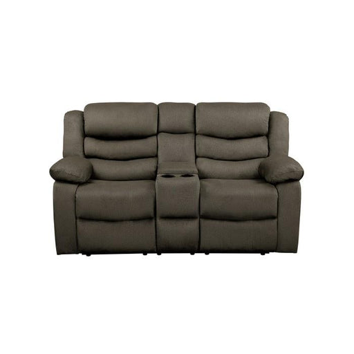 Homelegance Furniture Discus Double Reclining Loveseat in Brown 9526BR-2 image