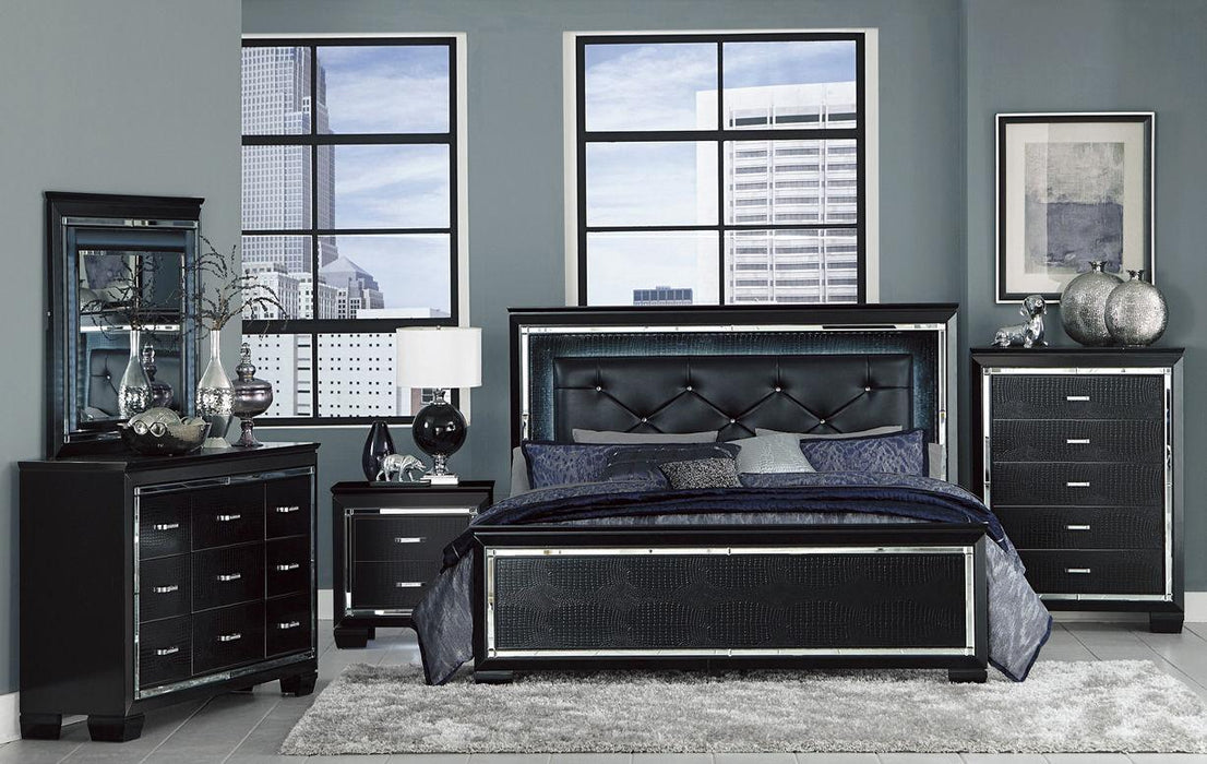 Homelegance Allura Full Panel Bed in Black 1916FBK-1*