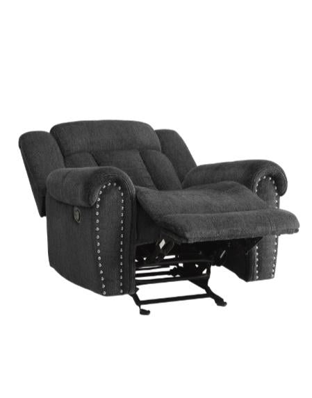 Homelegance Furniture Nutmeg Glider Reclining Chair in Charcoal Gray 9901CC-1