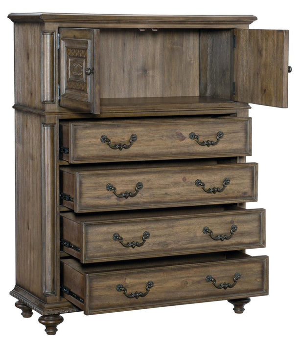 Homelegance Furniture Rachelle 4 Drawer Chest in Weathered Pecan 1693-9