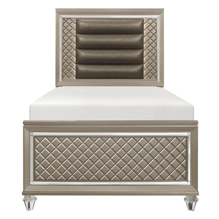 Homelegance Furniture Youth Loudon Twin Platform with Trundle Bed in Champagne Metallic image