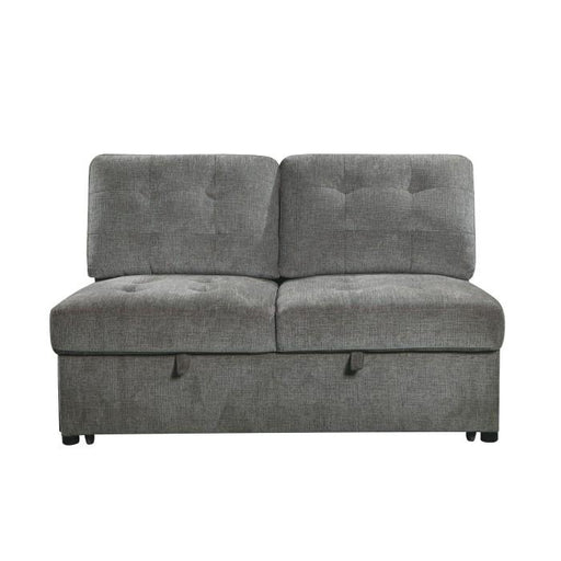 Homelegance Furniture Logansport Armless 2-Seater with Pull-out Bed in Gray 9401GRY-2A image