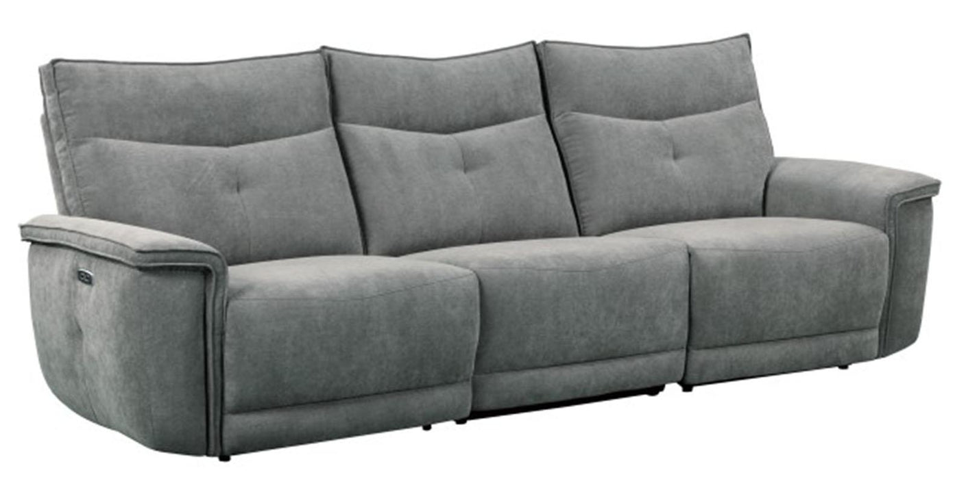 Homelegance Furniture Tesoro Power Double Reclining Sofa w/ Power Headrests in Dark Gray 9509DG-3PWH*