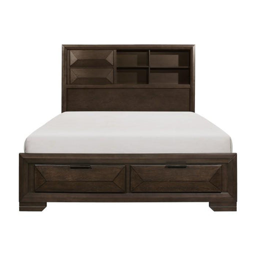 Homelegance Chesky King Bookcase Bed with Footboard Storage in Warm Espresso 1753K-1EK* image