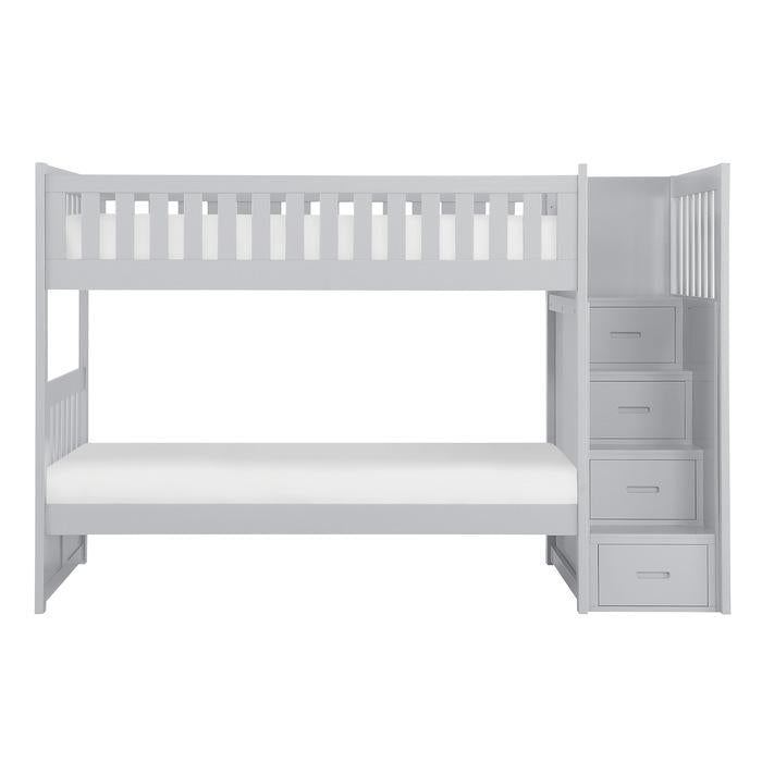 Orion Bunk Bed w/ Reversible Step Storage and Storage Boxes in Gray B2063SB-1*T