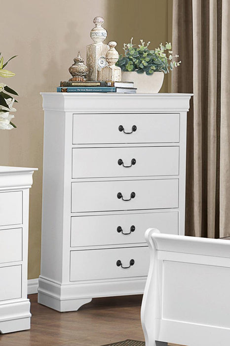 Mayville 5 Drawer Chest in White 2147W-9