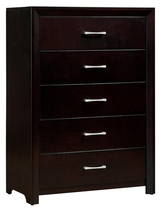 Edina 5 Drawer Chest in Espresso-Hinted Cherry 2145-9