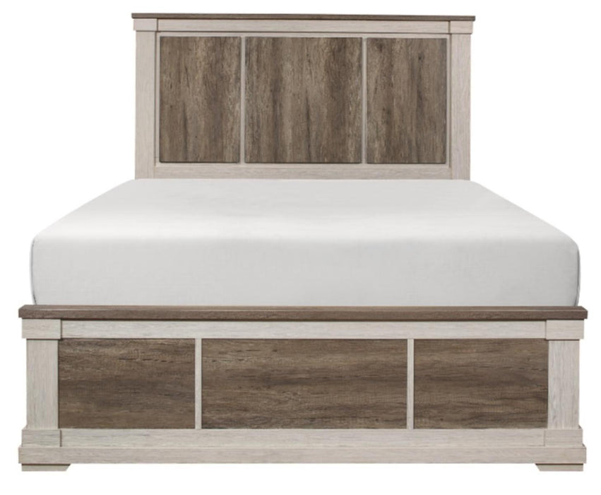 Arcadia King Panel Bed in White & Weathered Gray 1677K-1EK*