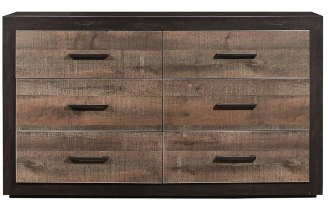 Miter Dresser in Rustin Mahogany & Dark Ebony 1762-5