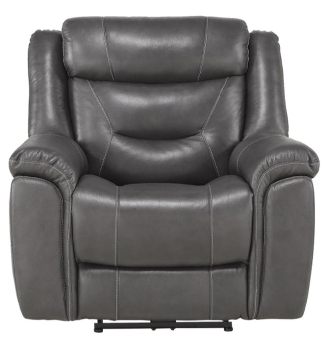 Danio Power Double Reclining Chair with Power Headrests in Dark Gray 9528DGY-1PWH