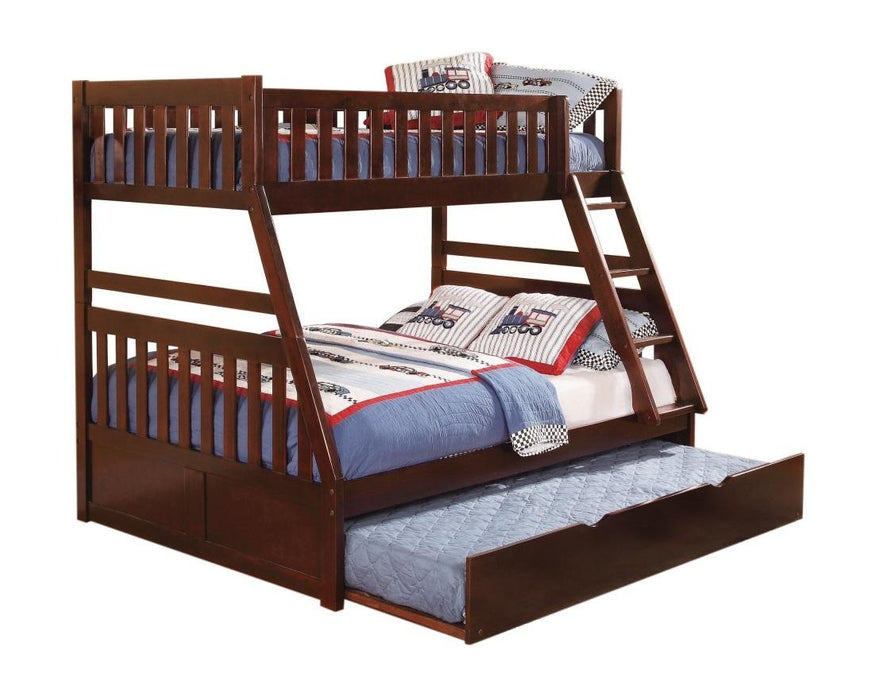 Rowe Twin/Full Bunk Bed w/ Trundle in Dark Cherry B2013TFDC-1*T