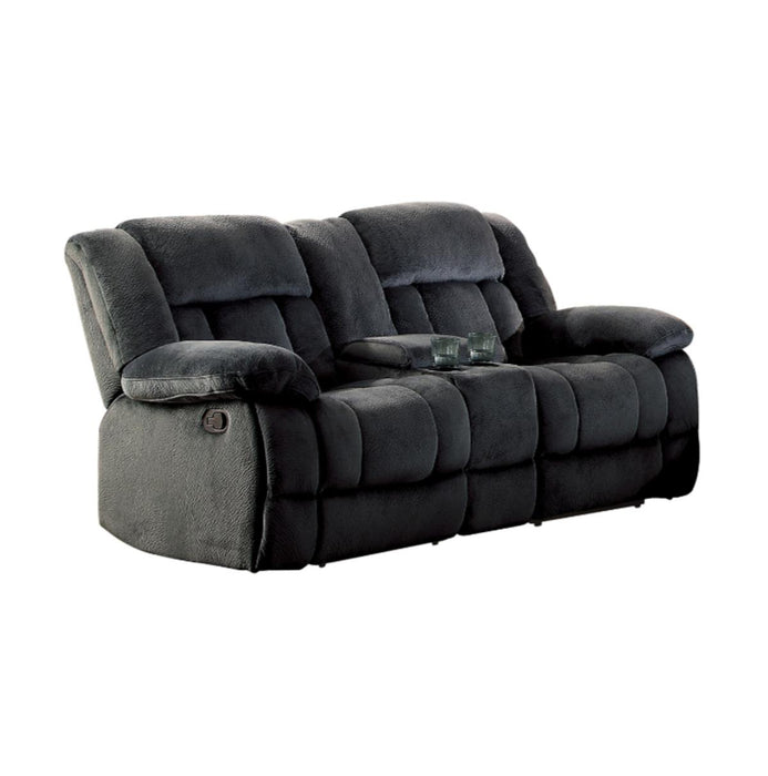 Laurelton Double Glider Reclining Loveseat w/ Center Console in Charcoal 9636CC-2